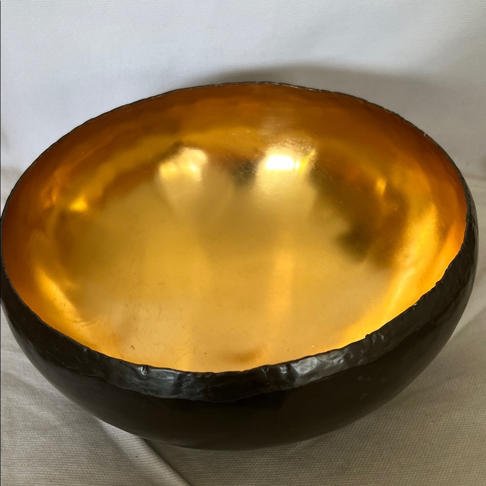 Michael Aram Brass Black & Gold Sona bowl approx  8" diameter 4" tall